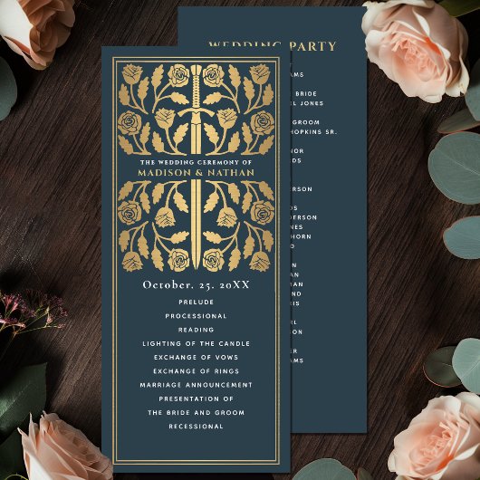 Programme Épée dorée médiévale grise Mariage royal
