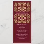 Programme Épée dorée médiévale rouge Mariage royal (Devant)