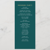Programme Épée dorée médiévale sarcelle Mariage royal (Dos)