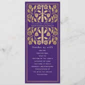 Programme Épée dorée médiévale violette Mariage royal (Devant)