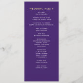 Programme Épée dorée médiévale violette Mariage royal (Dos)
