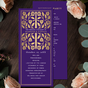 Programme Épée dorée médiévale violette Mariage royal