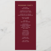 Programme Épée Fleurie Rouge Blanc Mariage Royal Or (Dos)