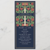 Programme Épée florale médiévale dorée bleue Mariage royal (Devant)