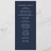 Programme Épée florale médiévale dorée bleue Mariage royal (Dos)