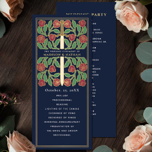 Programme Épée florale médiévale dorée bleue Mariage royal