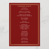 Programme Épée florale médiévale dorée écarlate Mariage roya (Dos)