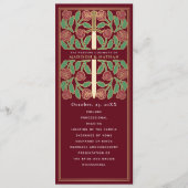 Programme Épée florale médiévale dorée rouge mariage royal (Devant)