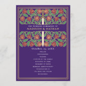 Programme Épée florale médiévale dorée violette Mariage roya (Devant)