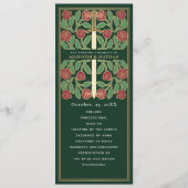 Programme Épée florale médiévale verte mariage royal doré (Devant)
