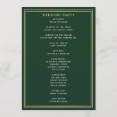 Programme Épée florale médiévale verte mariage royal doré (Dos)