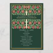 Programme Épée florale médiévale verte mariage royal doré (Devant)