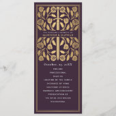 Programme Épée médiévale dorée Mariage royal Aubergine (Devant)