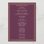 Programme Épée Royale de Mariage Médiéval Mauve Or (Dos)