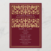 Programme Épée Royale de Mariage Médiéval Rouge en Or (Devant)