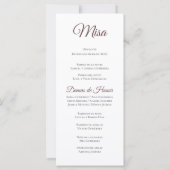 Programme espagnol de mariage des choeurs (Dos)