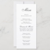 Programme espagnol de mariage des choeurs (Dos)