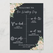 Programme et carte de déroulement de mariage à fle (Devant)