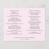 Programme et chronologie Mariage violet, rose, ble (Dos)