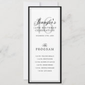 Programme et menu de fête d'anniversaire élégant p (Devant)