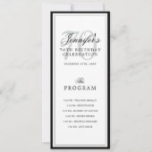 Programme et menu de fête d'anniversaire élégant p (Devant)