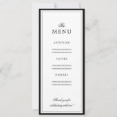 Programme et menu de fête d'anniversaire élégant p (Dos)