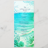 programme et menu de mariage ambiance côtière bleu (Dos)