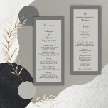 programme et menu de mariage gris minimaliste<br><div class="desc">Bienvenue dans notre menu et programme de mariage gris, élégant et minimaliste. Avec simplicité et raffinement, notre menu propose une sélection de plats délicieux et variés, pour le plus grand plaisir de votre palais. Associée à notre programme simple mais élégant, notre célébration promet d'être une expérience inoubliable. Joignez-vous à nous...</div>