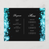 Programme et menu des Invitations turquoises pour  (Dos)