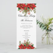 Programme et menu Invitation de Noël Poinsettia (Debout devant)