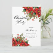 Programme et menu Invitation de Noël Poinsettia (Debout devant)