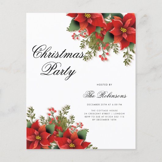 Programme et menu Invitation de vacances de Poinse (Devant)