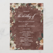 Programme Ethereal Elegance Rustic Garnet Mariage Cérémonie (Devant)
