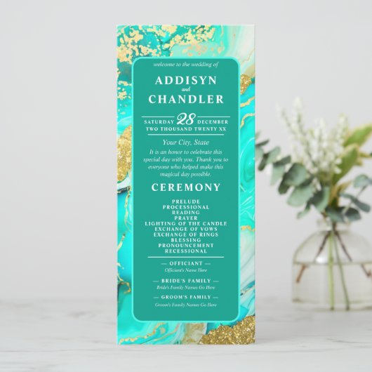 Programme Ethereal Elegance Turquoise Geode Inspiré Mariage (Debout devant)