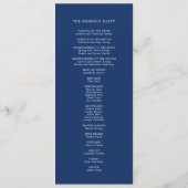 Programme Étoiles Élégantes Célestes Bleu Nuit Mariage Plat (Dos)