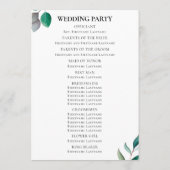 Programme Eucalyptus Garden Botanical Wedding Ceremony (Dos)