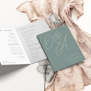 Programme Eucalyptus Mariage de monogramme de filigrane de