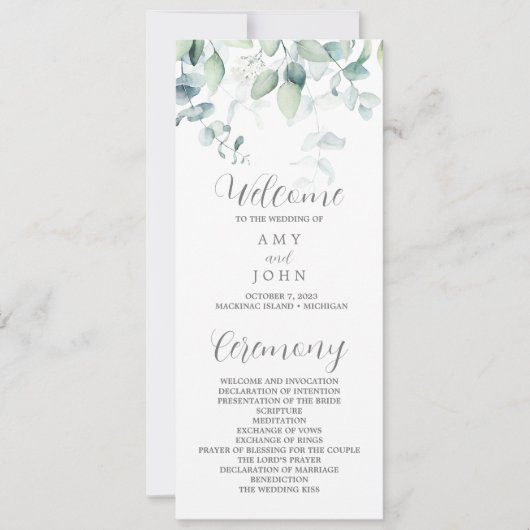 Programme Eucalyptus pour Amy (Devant)