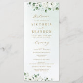 Programme Eucalyptus Verdure blanc floral rustique mariage (Devant)