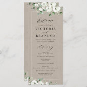 Programme Eucalyptus Verdure blanc floral rustique mariage (Devant / Derrière)