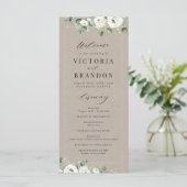 Programme Eucalyptus Verdure blanc floral rustique mariage (Debout devant)