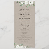 Programme Eucalyptus Verdure blanc floral rustique mariage (Devant)