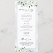 Programme Eucalyptus Verdure blanc floral rustique mariage (Dos)