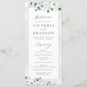 Programme Eucalyptus Verdure blanc floral rustique mariage (Devant)