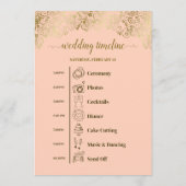 Programme Événements & calendrier de mariage corail pêche & (Dos)