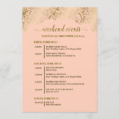 Programme Événements & calendrier de mariage corail pêche & (Devant)