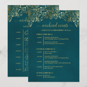 Programme Événements & Calendrier de Mariage Élégant Sarcell