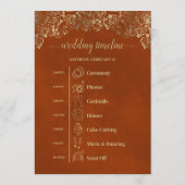 Programme Événements & Calendrier de Mariage Luxueux Orange (Dos)