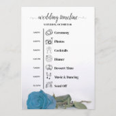 Programme Événements & Calendrier de Mariage Rose Bleu Turqu (Dos)