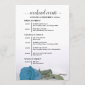 Programme Événements & Calendrier de Mariage Rose Bleu Turqu (Devant)